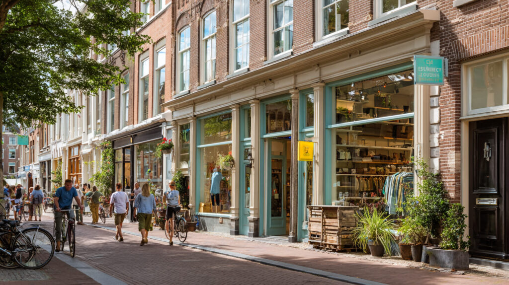 Lokale winkels in een stadscentrum profiteren van een sterke lokale online marketingstrategie