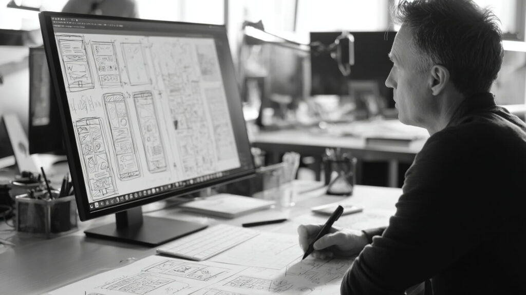 Specialist werkt aan een website die lokale online marketing ondersteunt en beter vindbaar maakt
